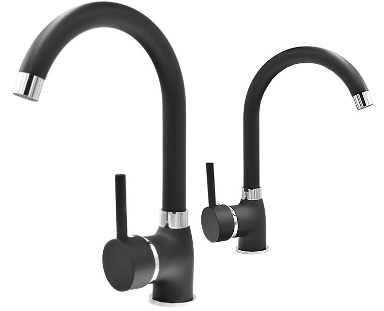 Bateria Kuchenna Do Zlewozmywaka Jednouchwytowa Kran Stojący Granitan Beta Czarna 1 szt.