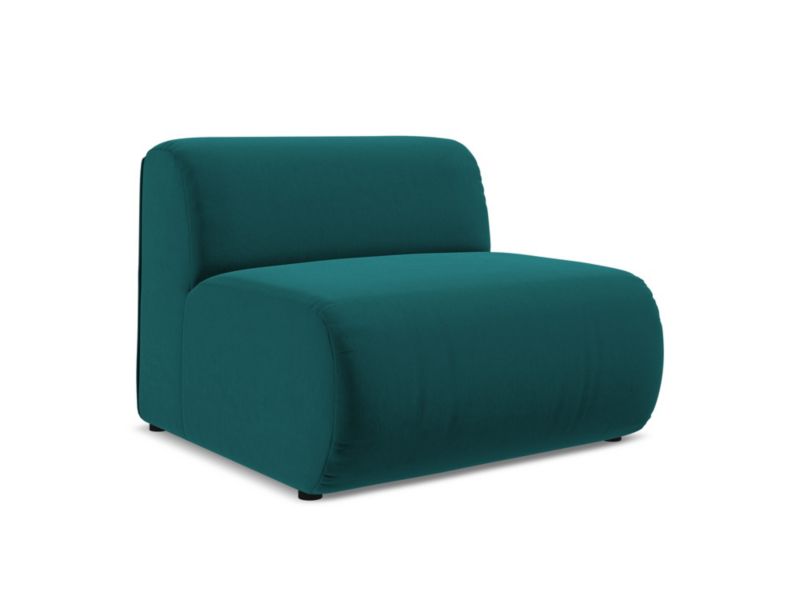 Moduł LaMiaSofa Bari z tkaniny welwetowej 90x89 cm morski 1 szt.