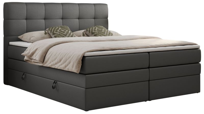 Łóżko kontynentalne MKS Meble LUKA KING 140x200 H4 Szary ecoskóra 1szt.