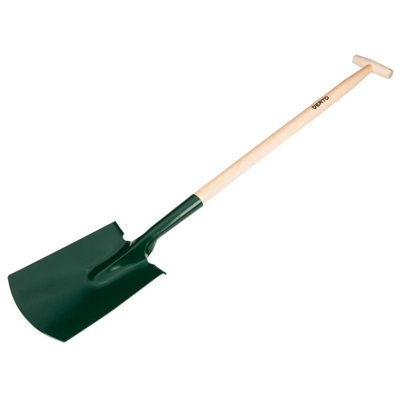 Szpadel prosty VERTO drewniany trzonek, uchwyt "T", amerykanin 1 szt