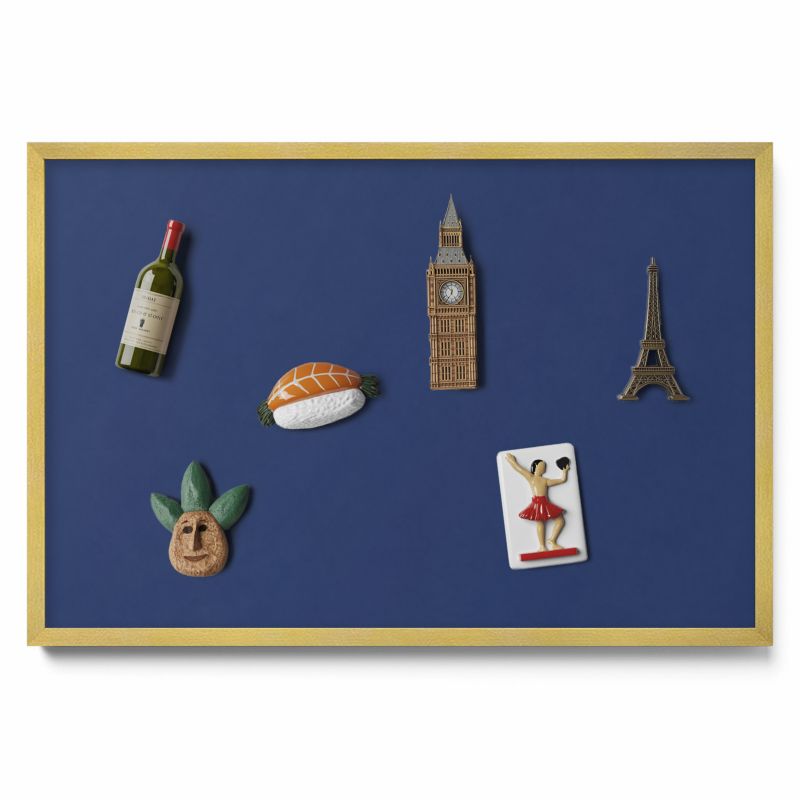 Tablica magnetyczna Tulup 60x40 cm Kolor granatowy w złotej ramie 1 szt.