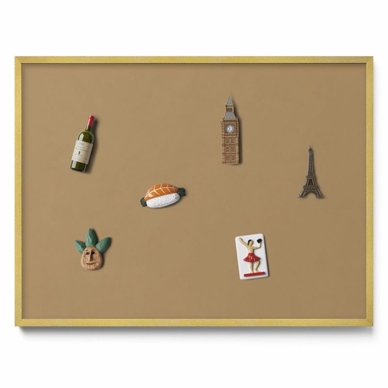 Tablica magnetyczna Tulup 80x60 cm Kolor ciemnożółty w złotej ramie 1 szt.