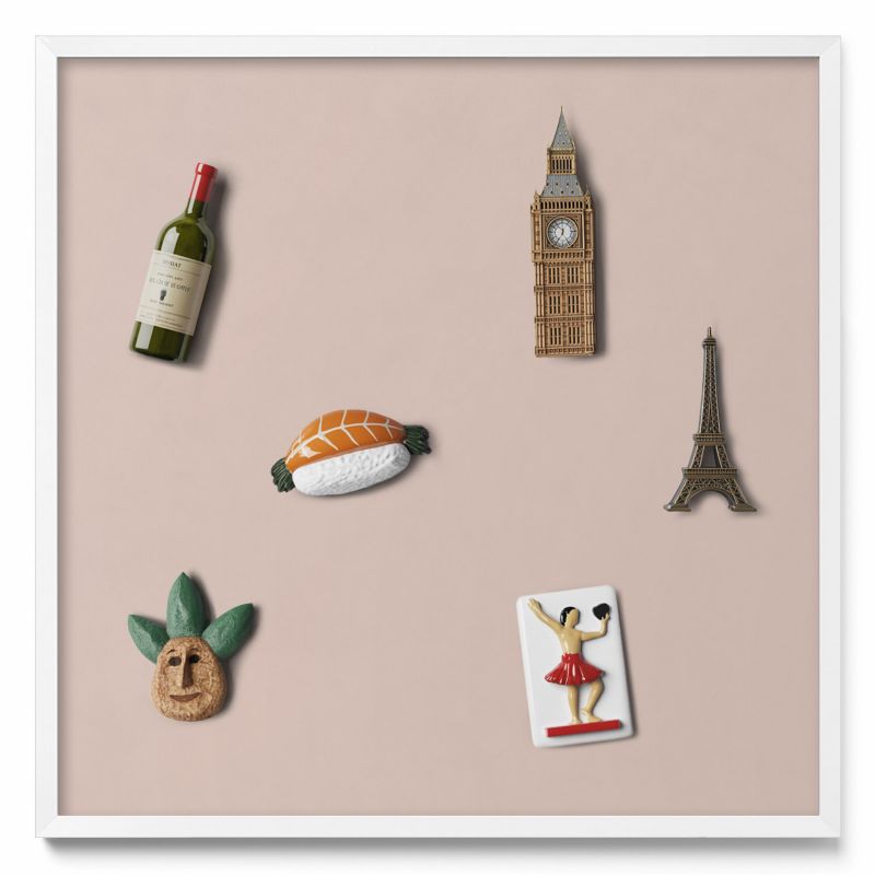 Tablica magnetyczna Tulup 50x50 cm Kolor pudrowy róż beż w białej ramie 1 szt.