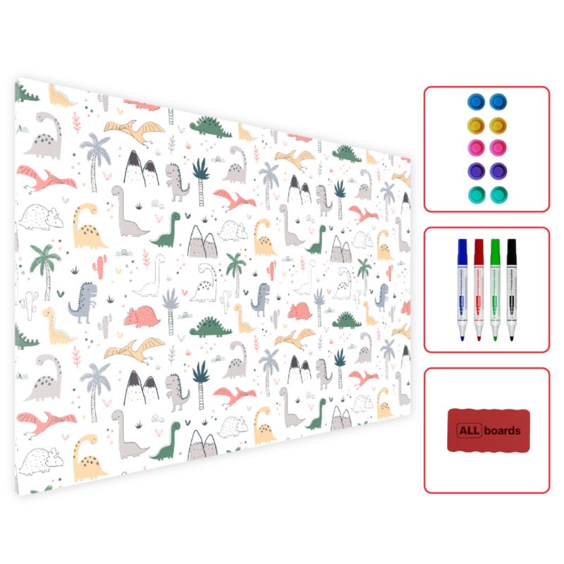 Tablica magnetyczna MetalBoards 90x60 cm ALLboards DINOZAURY 1 szt.