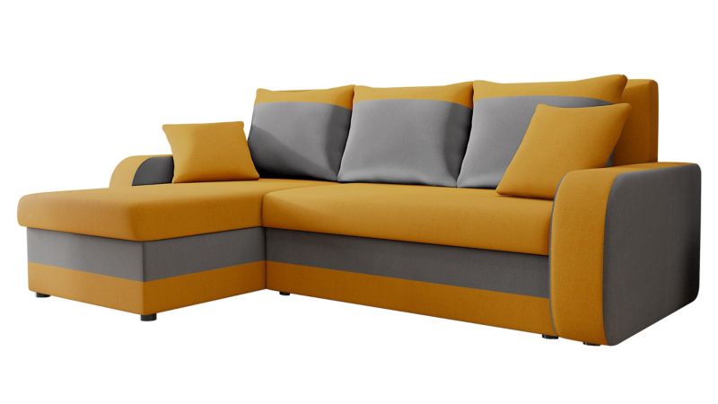 Narożnik MIRJAN 24 rozkładany Kris Lux melonowy plusz/stalowy szary 1 szt.