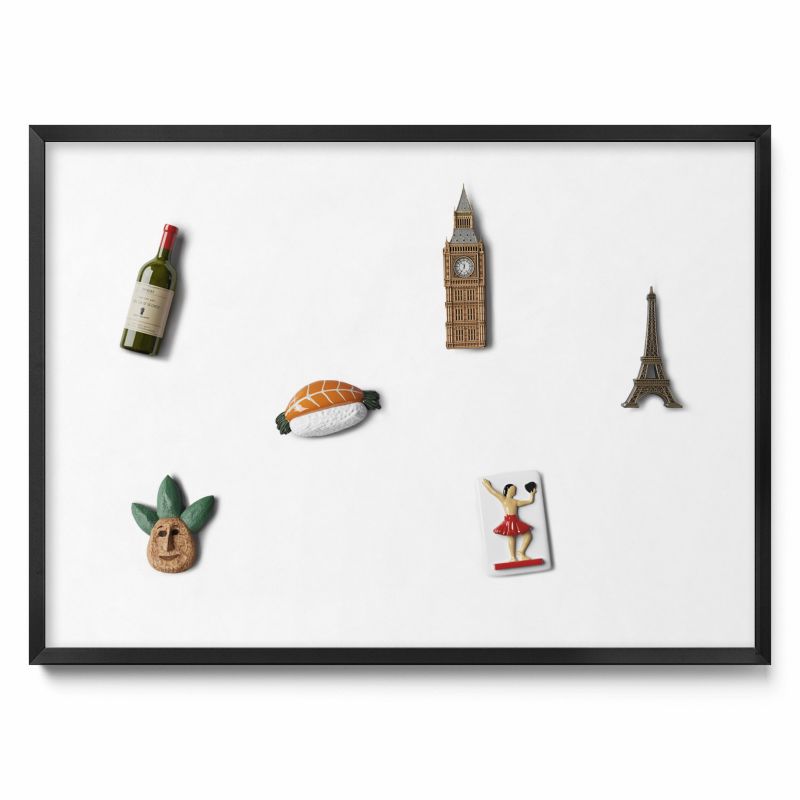 Tablica magnetyczna na ścianę Tulup 70x50 cm Kolor biały w czarnej ramie 1 szt.