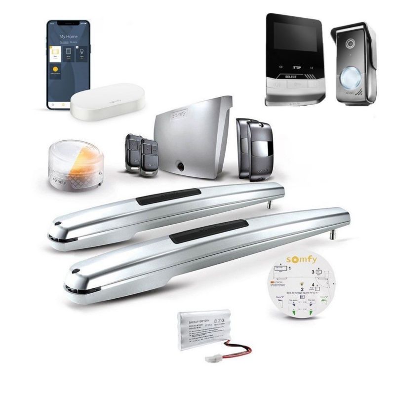Napęd do bramy dwuskrzydłowej Somfy Exavia Star z Wideodomofonem V100+ i Centralką Connectivity kit 1 szt.