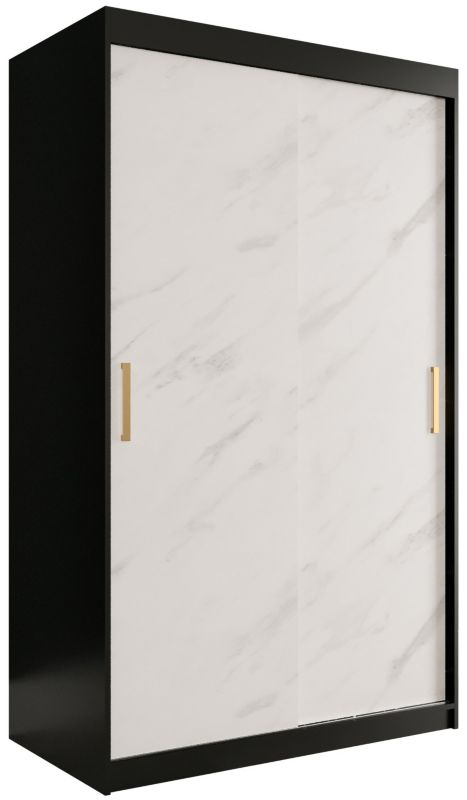 Szafa przesuwna Garderoba Abiks Marmur T 120 czarny + biały 1 szt.