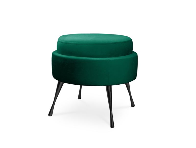 Pufa Bettso Muszelka na metalowych czarnych nogach butelkowa zieleń 1szt.