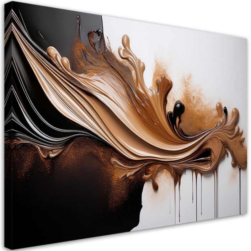 Obraz na płótnie Feeby Abstrakcja Brązowa Efekt 3D 90x60cm 1szt