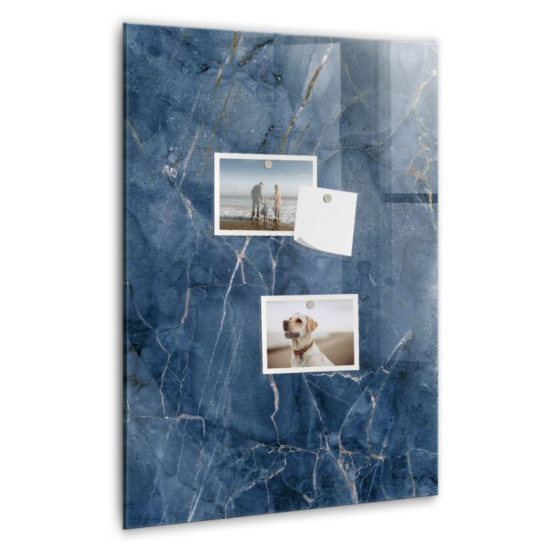 Szklana tablica magnetyczna Wallfluent 40x60 cm Dekoracyjny marmur Biały marker 1 szt.