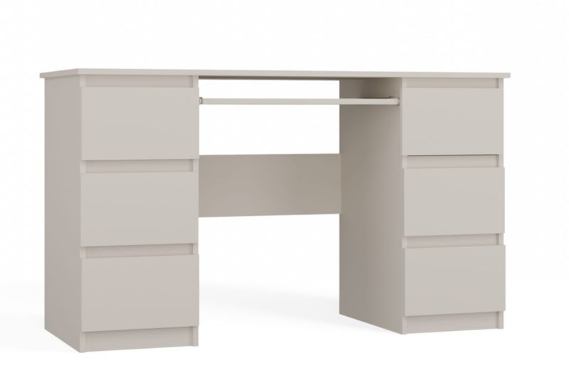 Biurko Topeshop Kuba Kaszmir Beż Z Szufladami 51x130x76 cm 1 szt.