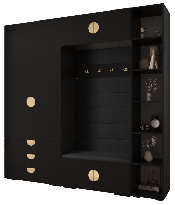 Garderoba do przedpokoju Abiks INOVA 4 Z10 czarny+złoty+manila18 1 szt.