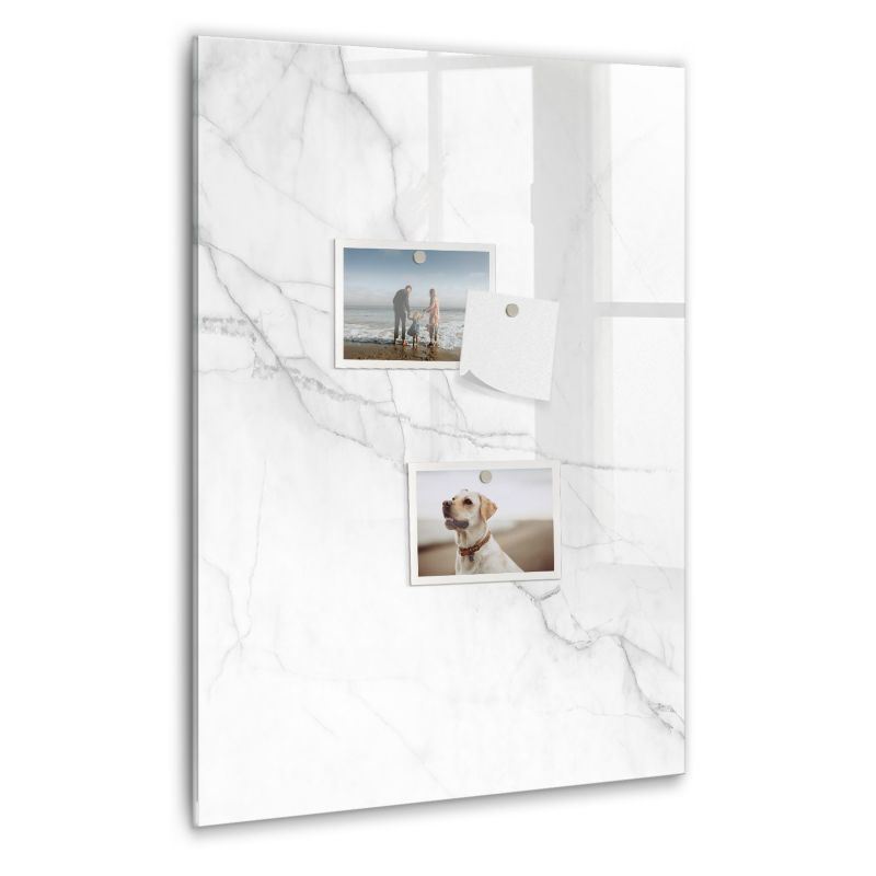 Szklana tablica magnetyczna Wallfluent 40x60 cm Dekoracyjny marmur Czarny marker 1 szt.