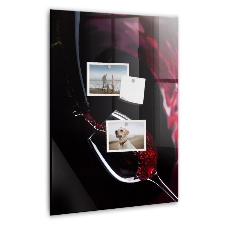 Szklana tablica magnetyczna Wallfluent 40x60 cm Rozlane wino Biały marker 1 szt.