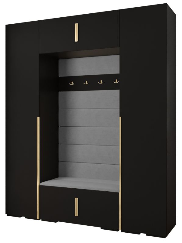 Garderoba do przedpokoju Abiks INOVA 1 Z13 czarny+złoty+manila16 1szt.