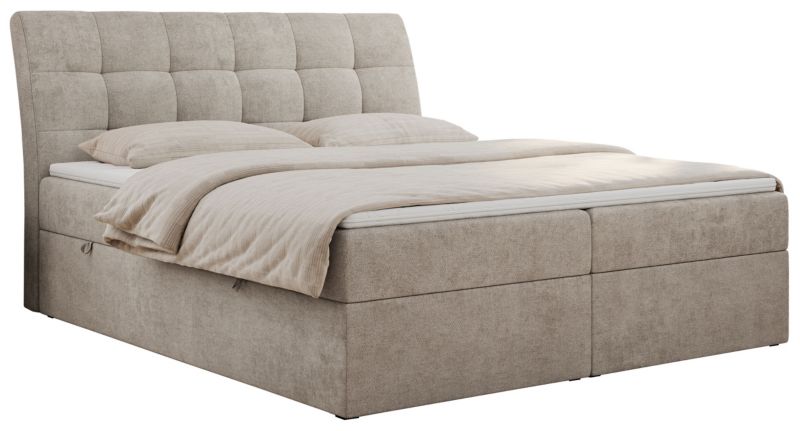 Łóżko kontynentalne MKS Meble DIEGOS 180x200 H4 Beżowy struktura 1szt.