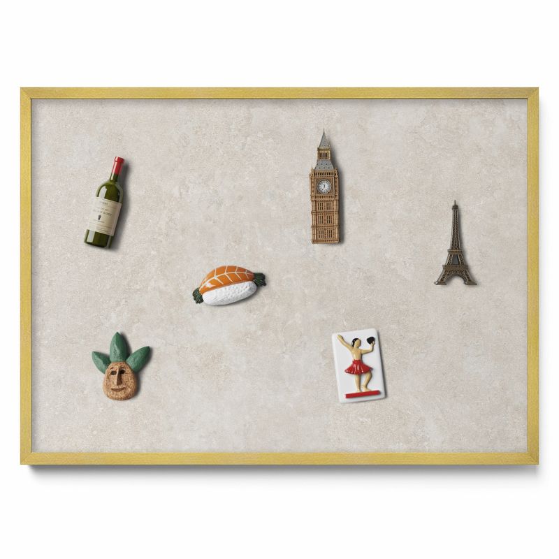 Ozdobna tablica magnetyczna Tulup 70x50cm Subtelna tekstura piaskowca w złotej ramie 1 szt.