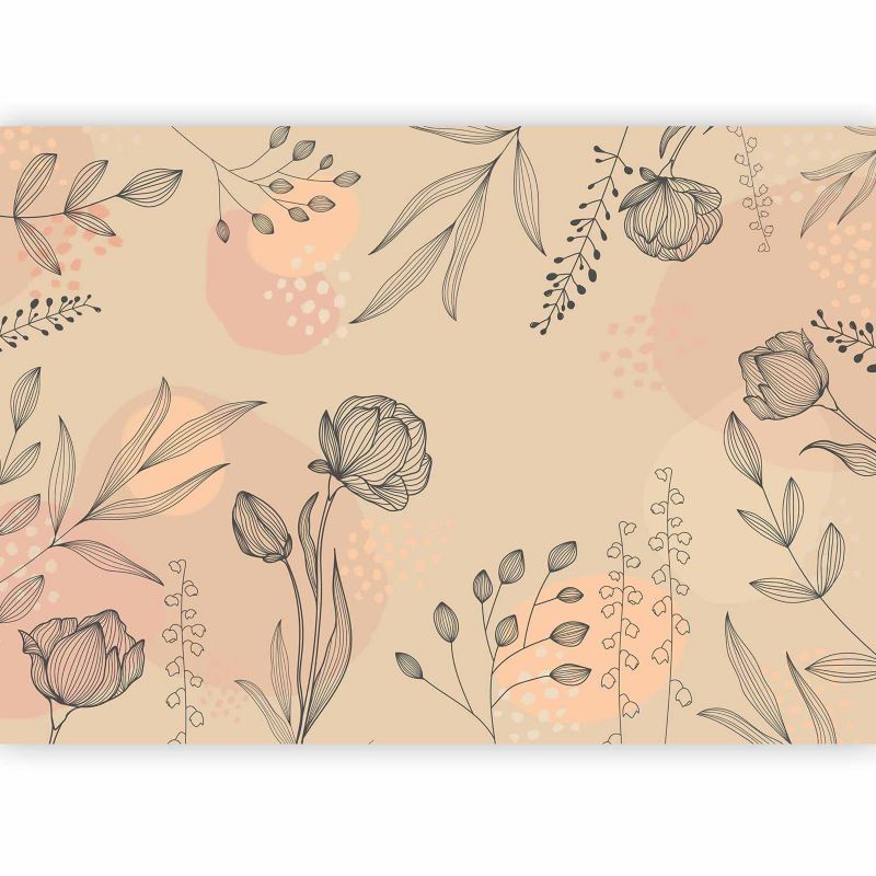 Fototapeta flizelinowa Artgeist 110g/m2 Liście beżowa 100x70 (2 części) 10491aa rolka 1 szt