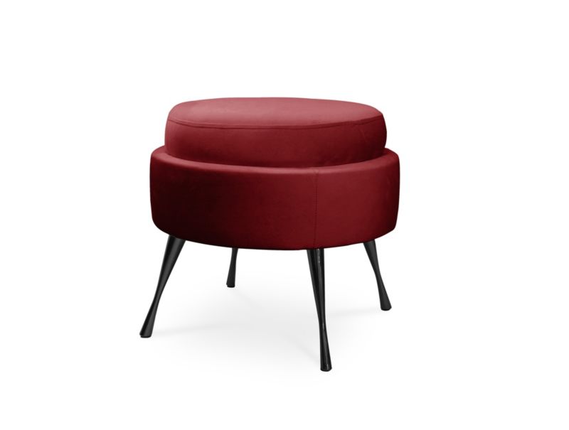 Pufa Bettso Muszelka na metalowych czarnych nogach czerwony 1szt.