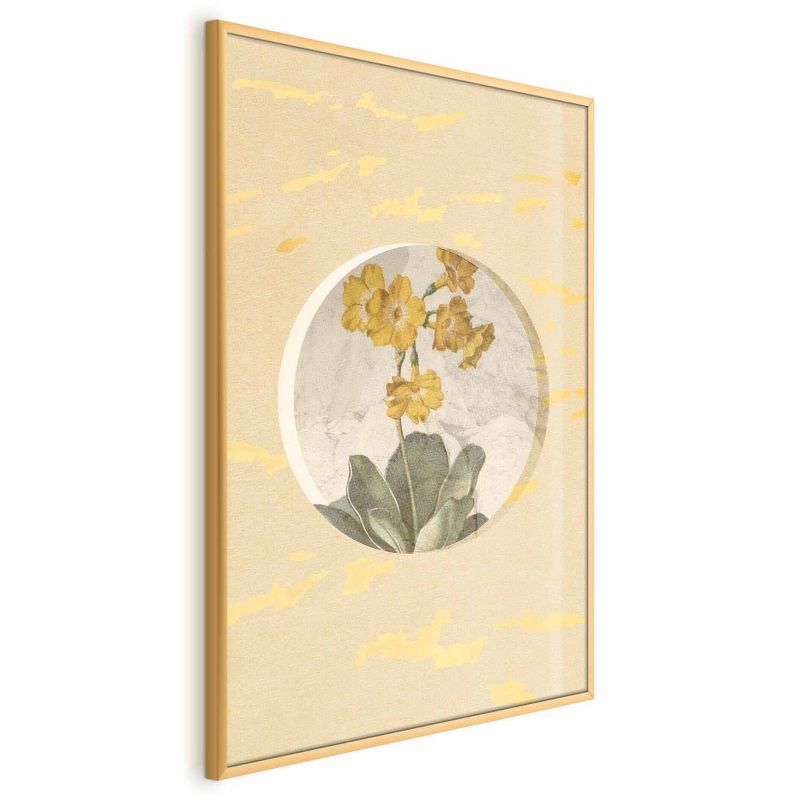 Plakat Artgeist Kwiat w kole 60x90 cm z ramą złotą 1 szt