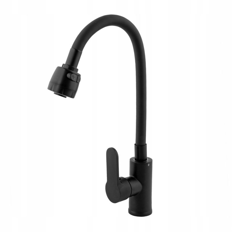 Bateria kuchenna POGO-FB - YOKA HOME stojąca elastyczna kran czarna - 1 szt.