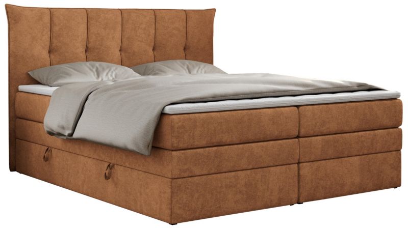 Łóżko kontynentalne MKS Meble PREMIUM 10 KING 180x200 H3 Pomarańczowy struktura 1szt.