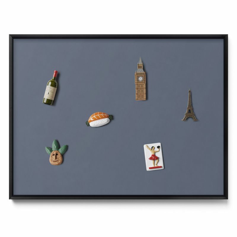 Tablica magnetyczna na ścianę Tulup 80x60 cm Kolor chłodny szary w czarnej ramie 1 szt.