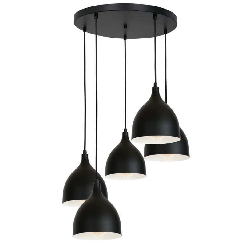 Lampa wisząca Luminex Noak Classic 8816 czarny matowy szerokość 56 cm 5xE27 x 15W 1 szt.