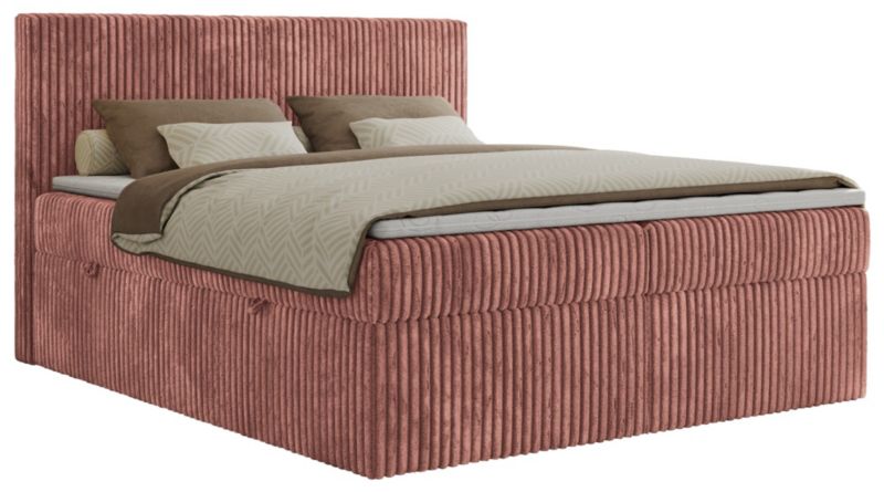 Łóżko kontynentalne MKS Meble TILIANO 200x200 H3 różowy sztruks 1szt.