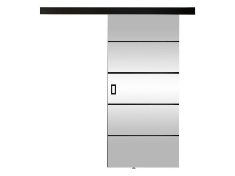 Drzwi przesuwne wewnętrzne MIRJAN 24 Mesto Plus 70 + samodomykacz czarny / lustro 1 kpl.
