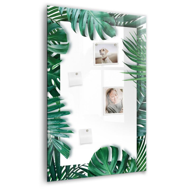 Szklana tablica magnetyczna Wallfluent 60x90 cm Ramka monstery Czarny marker 1 szt.