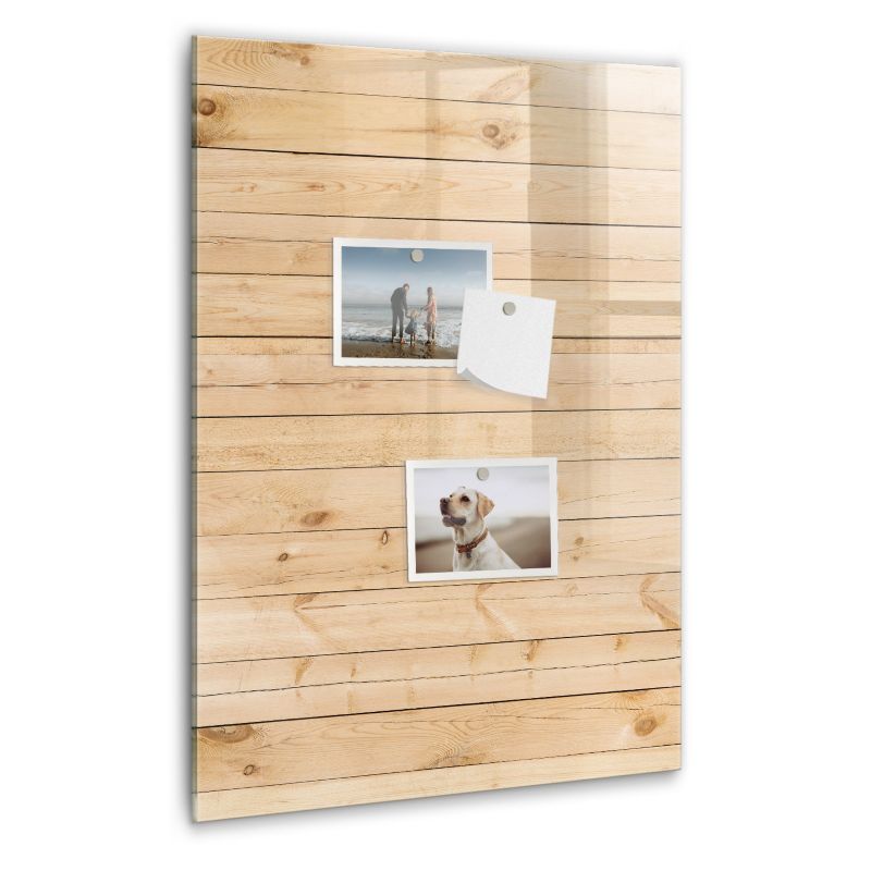 Szklana tablica magnetyczna Wallfluent 40x60 cm Jasne deski Czarny marker 1 szt.