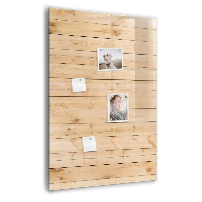 Szklana tablica magnetyczna Wallfluent 70x100 cm Jasne deski Czarny marker 1 szt.