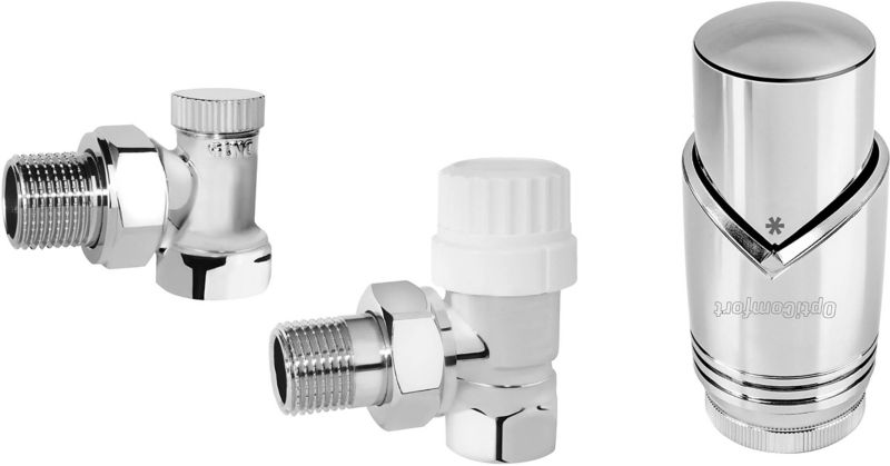 Zestaw termostatyczny kątowy chrom