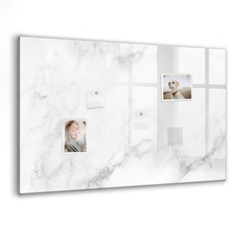 Szklana tablica magnetyczna Wallfluent 90x60 cm Marmur Czarny marker 1 szt.