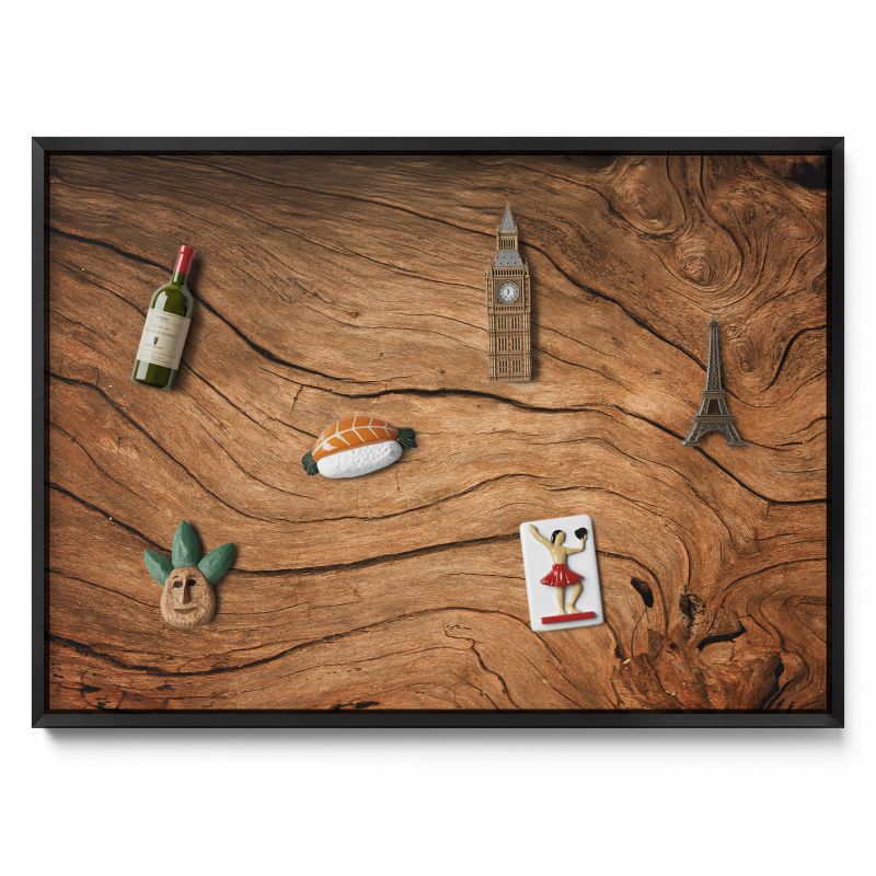 Tablica magnetyczna Tulup 70x50 cm Pęknięta tekstura drewna w czarnej ramie 1 szt.