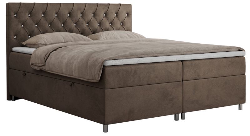 Łóżko kontynentalne MKS Meble ROMA 180x200 H4 Brązowy welvet 1szt.