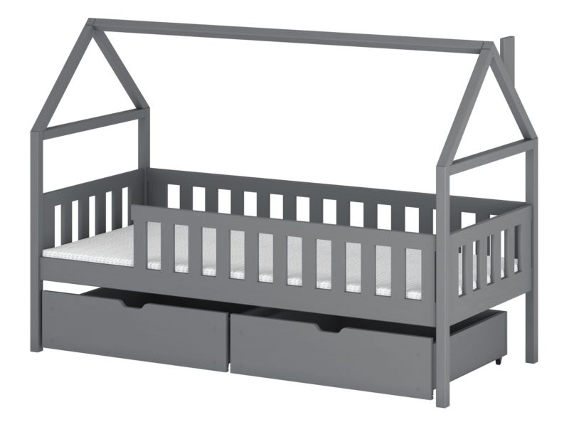 Łóżko dziecięce z szufladami MIRJAN 24 Domi 90x180 popiel 1 szt.