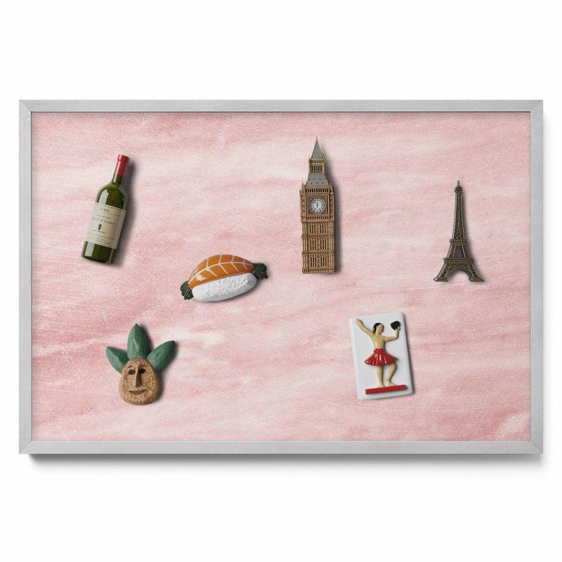 Tablica magnetyczna Tulup 60x40 cm Pasteloa tekstura skały w srebrnej ramie 1 szt.