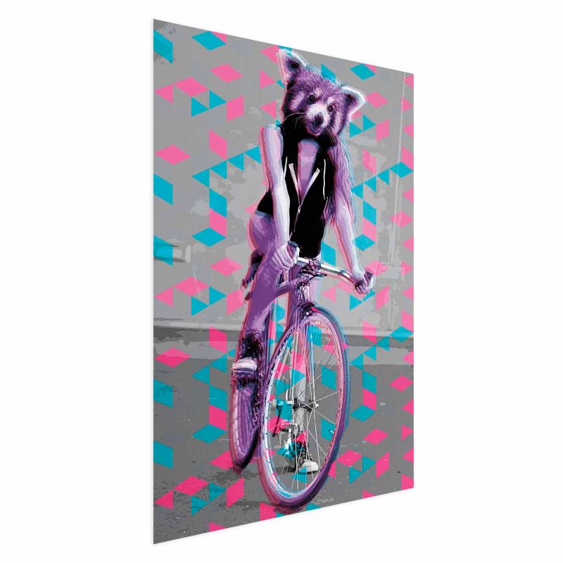 Plakat Artgeist Szop na rowerze 40x60 cm bez ramy 1 szt