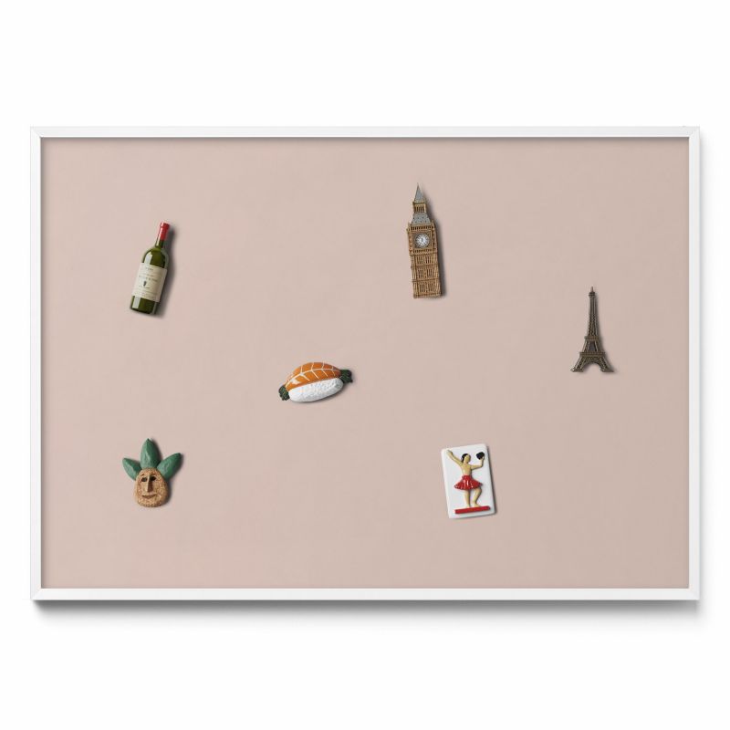 Tablica magnetyczna Tulup 100x70 cm Kolor pudrowy róż beż w białej ramie 1 szt.