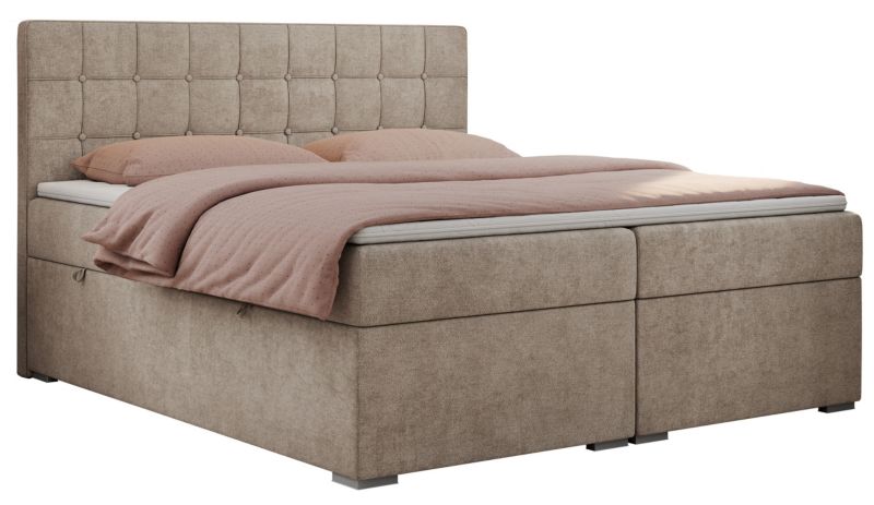 Łóżko kontynentalne MKS Meble CARMEN 200x200 H3 beżowy struktura 1szt.