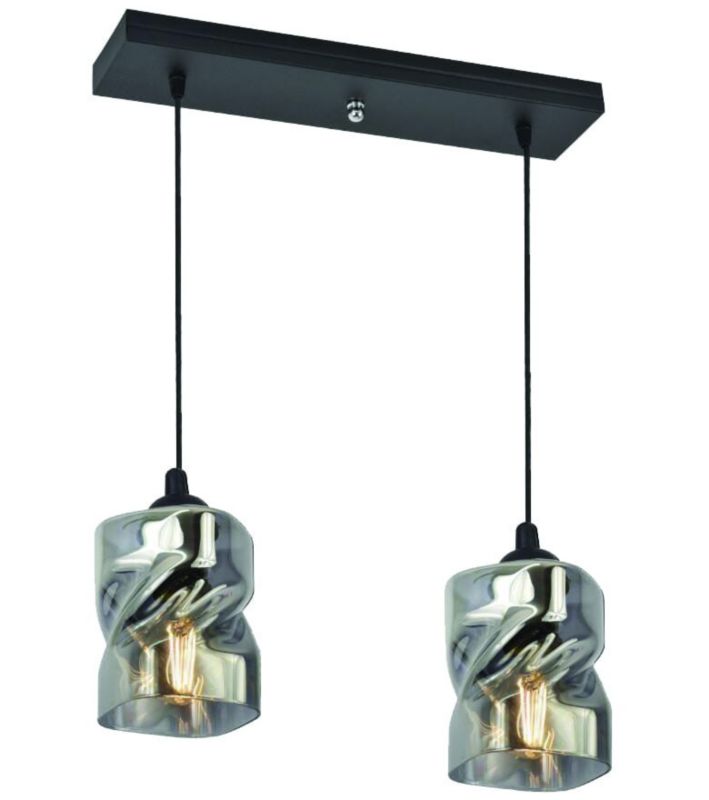 Lampa sufitowa wisząca Candellux Felis 0132 czarno-szara szerokość 44 cm 2xE27 x 60W 1 szt.