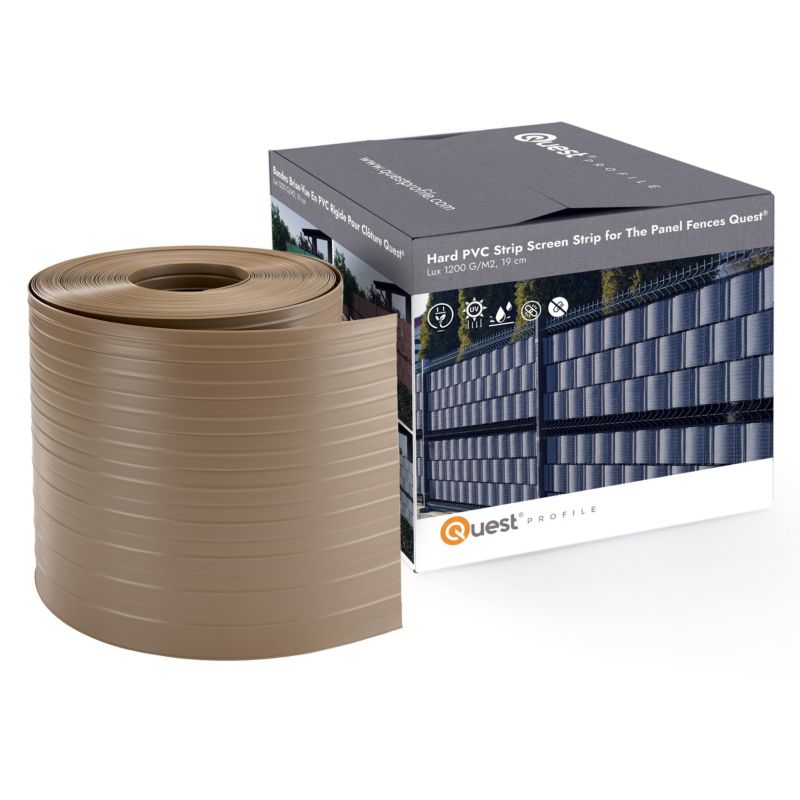 Taśma ogrodzeniowa PCV 19cm, listwa do ogrodzeń panelowych premium, 900 g/m2, RAL1019, beż, 26m