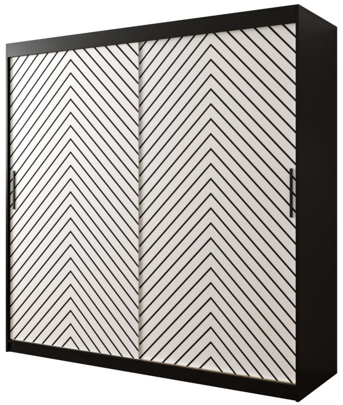 Szafa przesuwna Garderoba Abiks Jodełka 1 200 czarny + biały 1 szt.