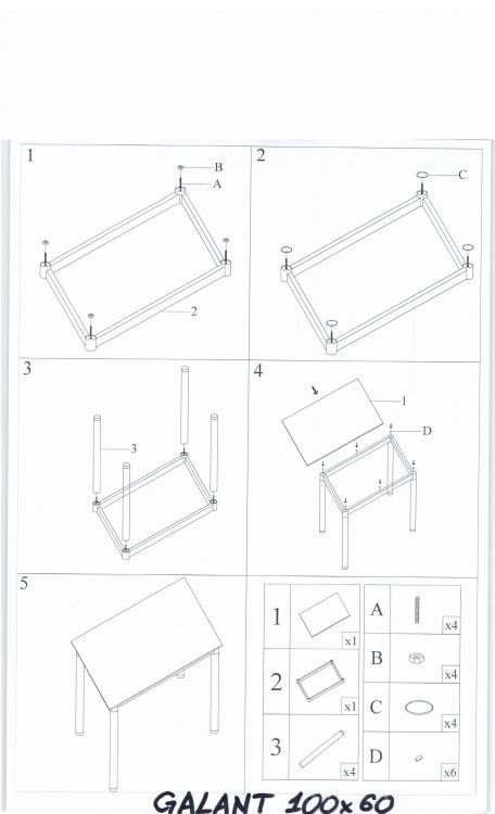 Stół Signal GALANT 100x60 czarny 1 szt