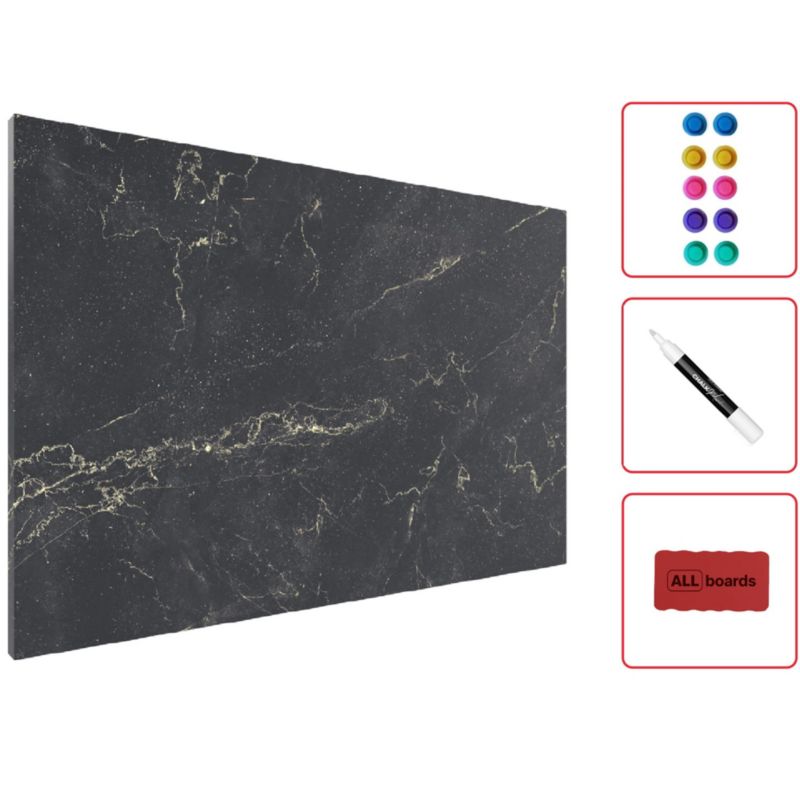 Tablica magnetyczna metalboards 90x60 cm ALLboards czarny marmur 1 szt.