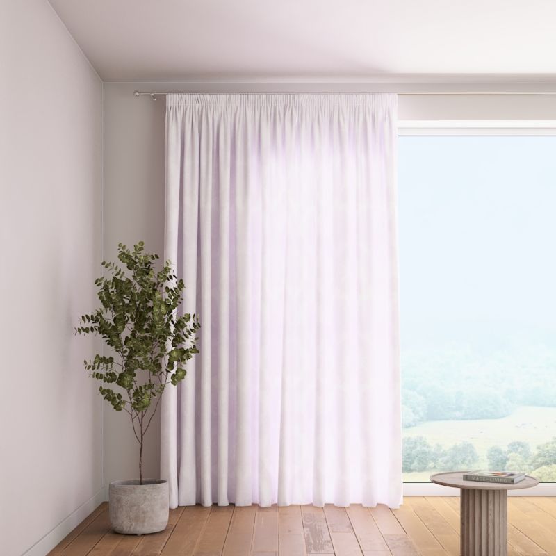 Zasłona na taśmie marszczącej 1 szt. 130 x 260 cm Dekoria liście akantu na białym tle 1 szt.