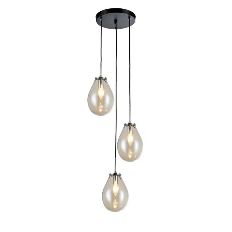 Lampa wisząca Light Prestige Fondi 7544 czarno-przezroczysty szerokość 35 cm 3xE14 x 40W 1 szt.